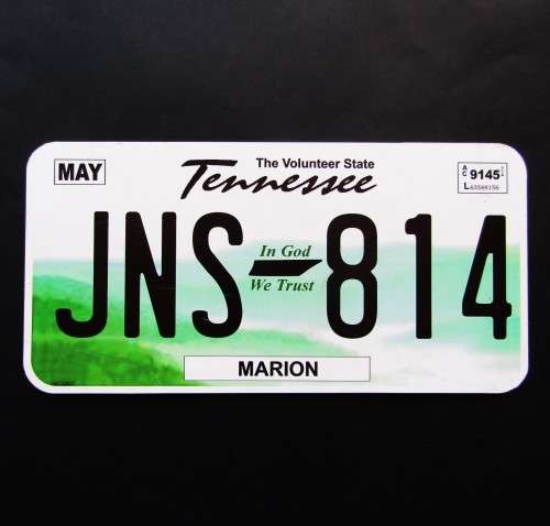 USA Tennessee State Car Number Plate