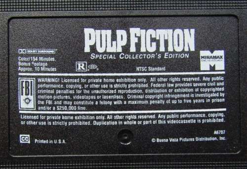Pulp Fiction - Special Collector`s Edition - VHS Video Tape