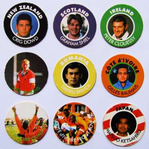 Lot of 9 Rugby Tazo Slamas from the 90`s