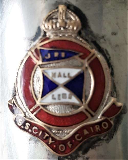 Old SS City of Cairo Passenger Ship Metal Toothpick Holder