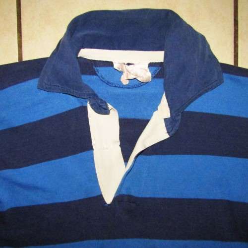 Vintage Blue Striped Long Sleeve Rugby Jersey