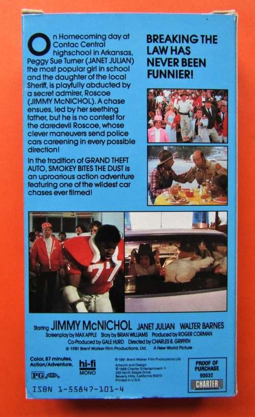 Smokey Bites the Dust - Jimmy McNichol - USA Action Comedy VHS Tape (1988)