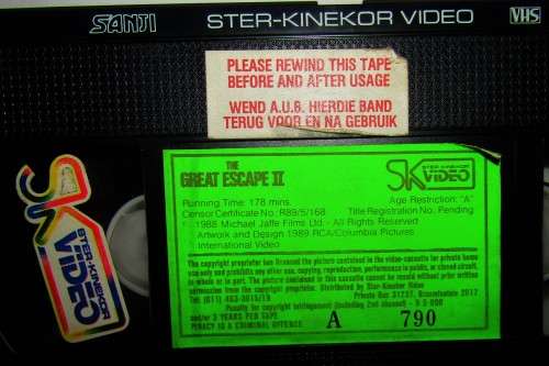 The Great Escape II - Christopher Reeve - VHS Tape (1989)