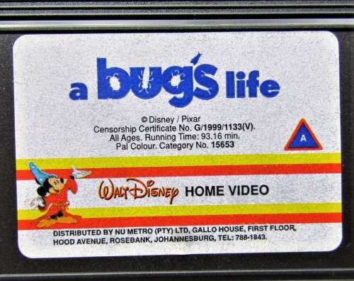 A Bug`s Life - Walt Disney VHS Tape (1999)
