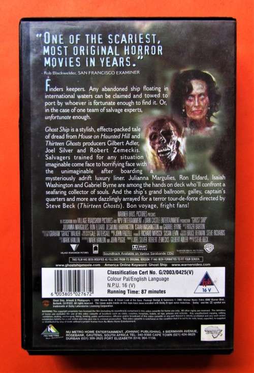 Ghost Ship - Julianna Margulies - Horror VHS Tape (2003)