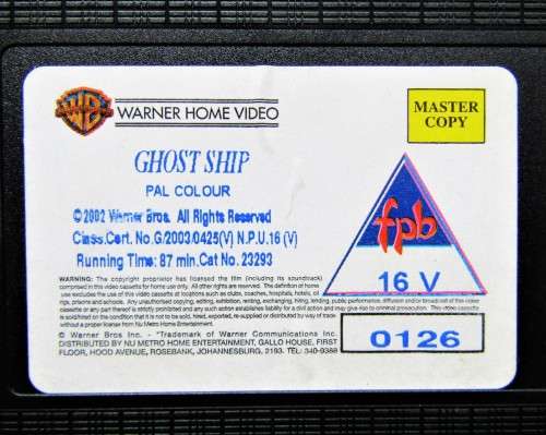 Ghost Ship - Julianna Margulies - Horror VHS Tape (2003)