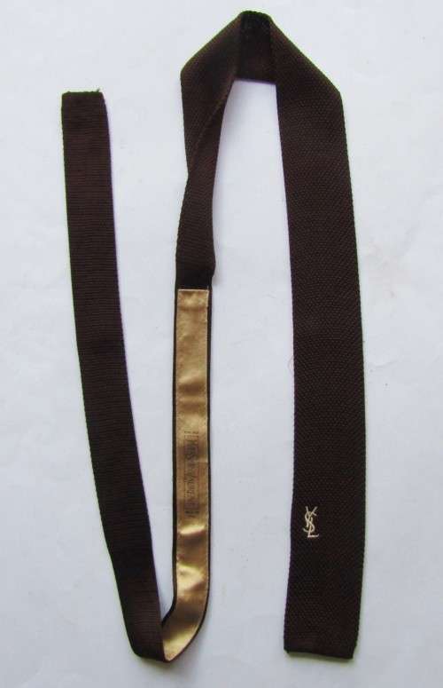 Vintage Yves Saint Laurent Designer Pure Silk Square Neck Tie