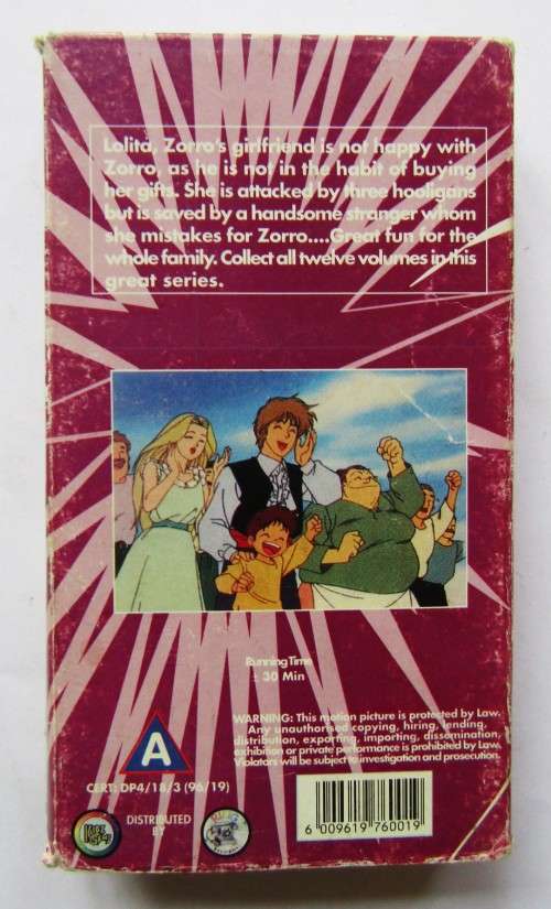 The Legend of Zorro - Animated Series VHS Tape (1996)