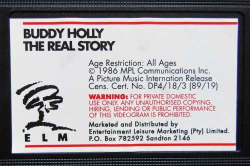 Buddy Holly: The Real Story - VHS Video Tape (1989)