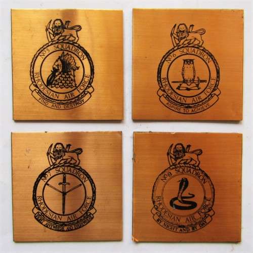 Old Rhodesian Air Force Squadrons 5 to 8 Beer Coaster Plaques
