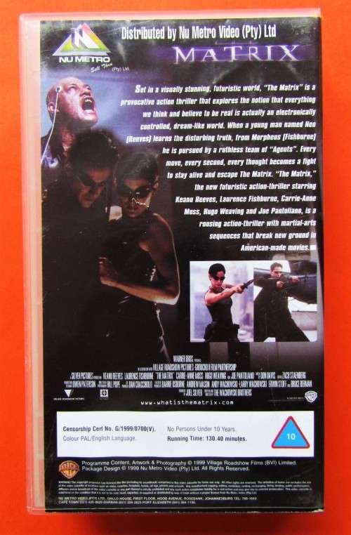 The Matrix - Keanu Reeves - VHS Video Tape (1999)