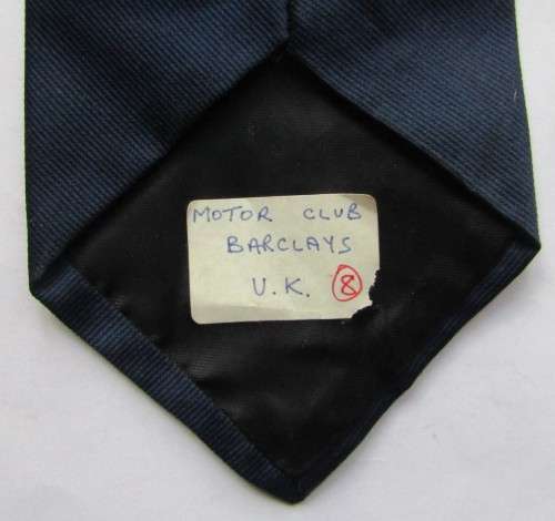 Old UK Barclays Motor Club Neck Tie