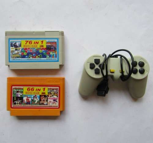 Old 8 Bit TV Game Cartridges and Controller
