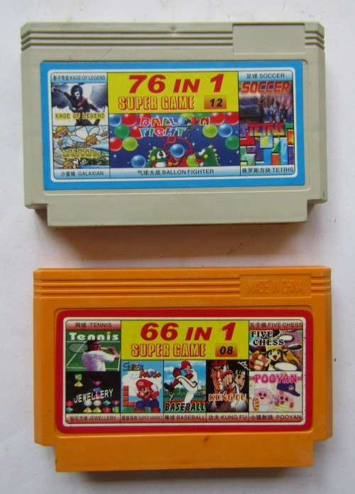 Old 8 Bit TV Game Cartridges and Controller