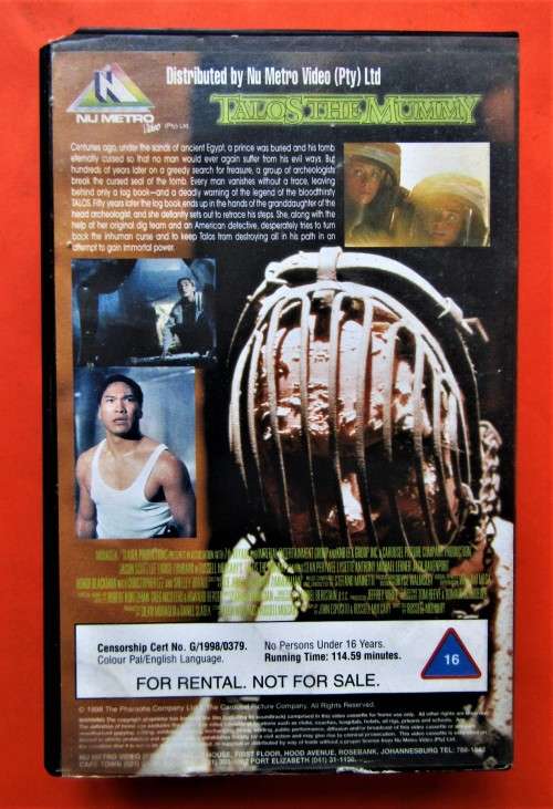 Talos the Mummy - Jason Scott Lee - Sci-Fi Horror VHS Tape (1998)