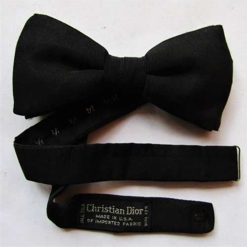 Christian Dior Black Designer Bow Tie