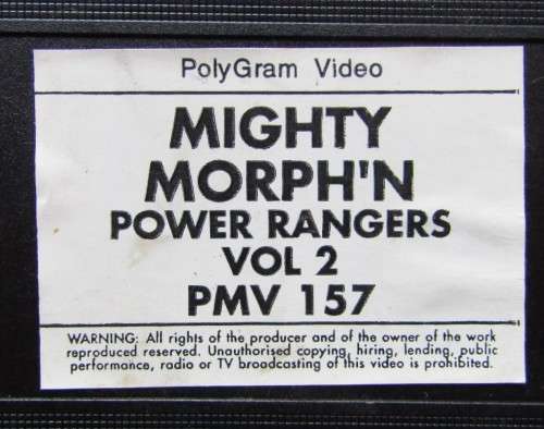 1994 Power Rangers VHS Video Tape