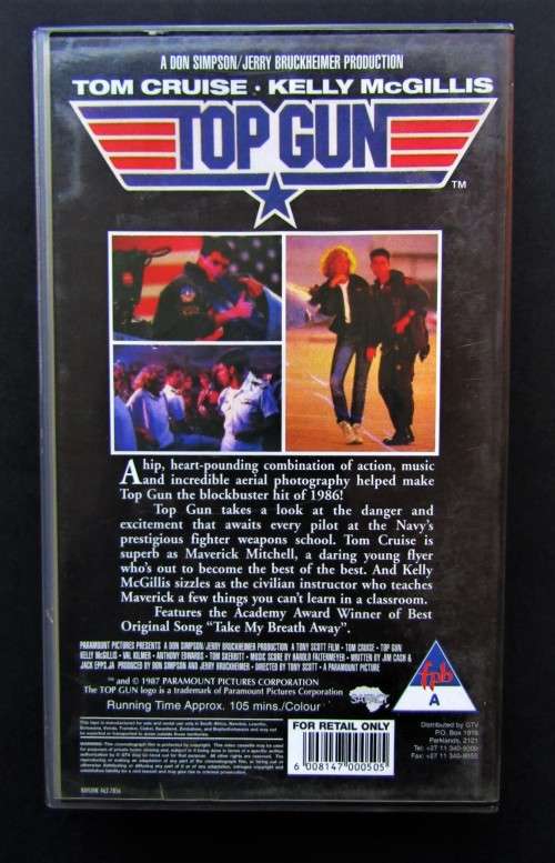 Top Gun - Tom Cruise - Action Movie VHS Tape (1987)