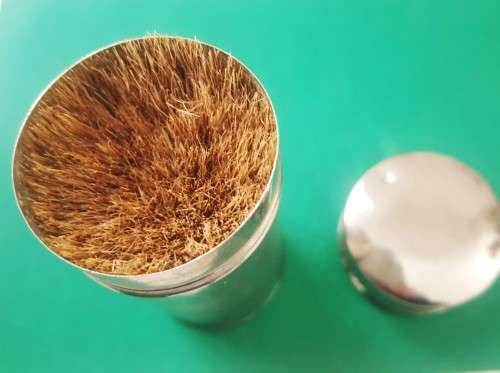 Vintage Shaving Brush with Metal Container