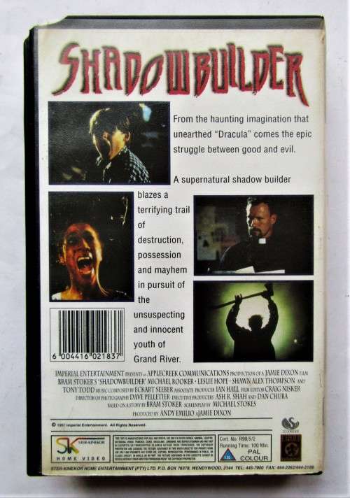 Shadow Builder - Bram Stoker - Horror VHS Tape (1998)