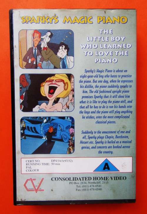 Sparky`s Magic Piano - Children`s VHS Video Tape (1997)
