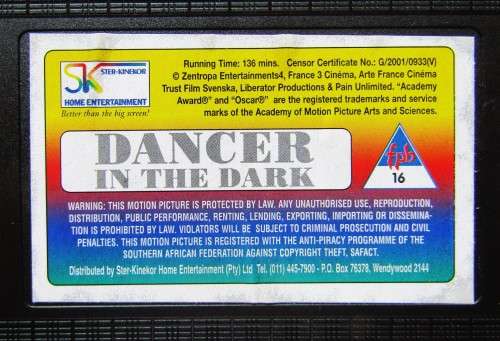 Dancer in the Dark - Björk - Musical Drama VHS Tape (2001)