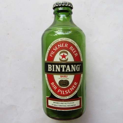 Old Indonesia Bintang 320ml Beer Bottle with Cap