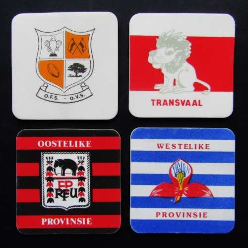 4 Old SA Provincial Rugby Bar Coasters