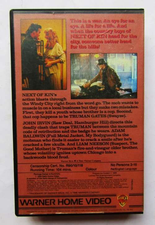 Next of Kin - Patrick Swayze - Crime Movie VHS Tape (1990)