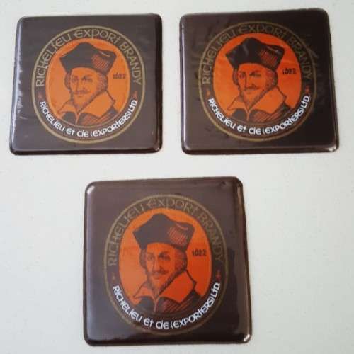 3 Richelieu Brandy Bar Coasters