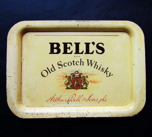 Old Bell`s Scotch Whisky Metal Bar Tray