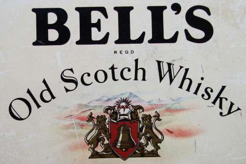 Old Bell`s Scotch Whisky Metal Bar Tray
