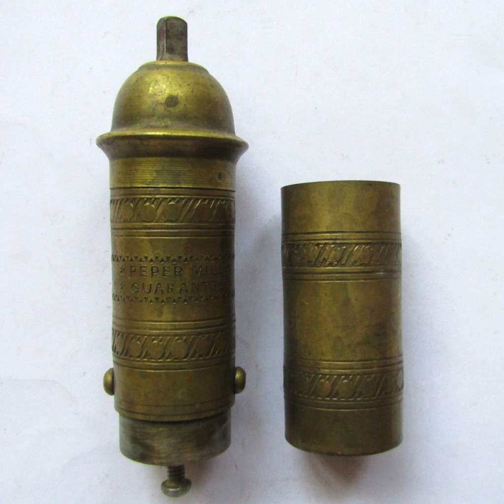 Old Made in Greece Brass Pepper Mill