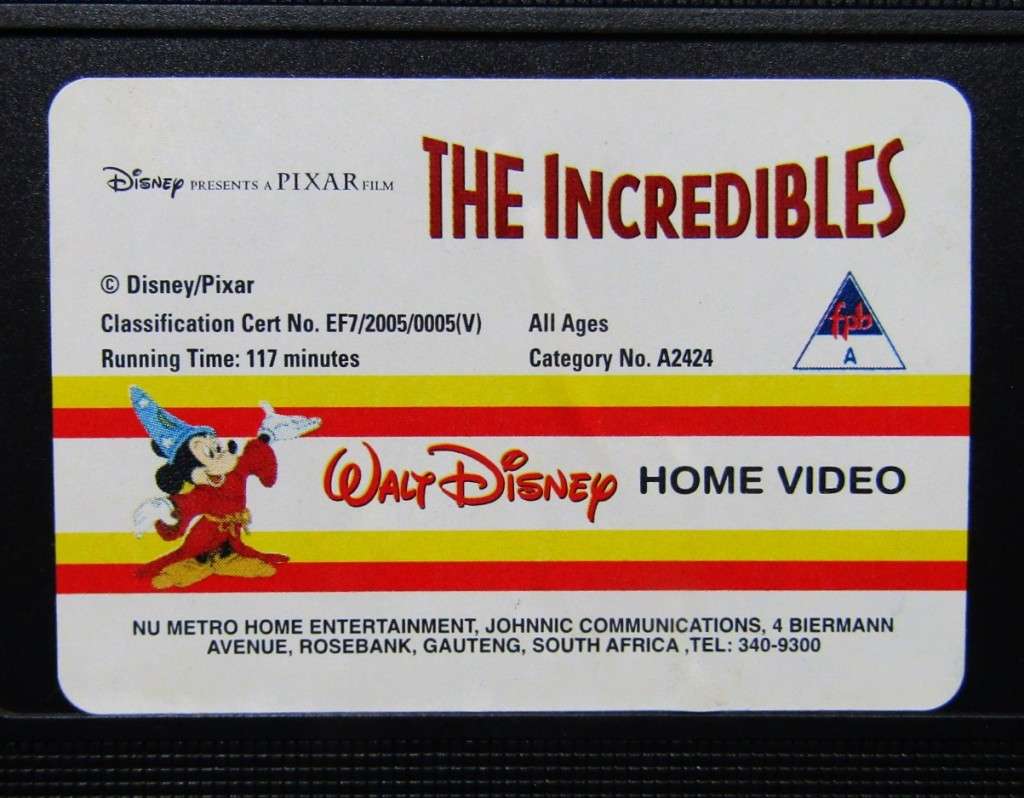 The Incredibles - Walt Disney VHS Video Tape (2005)