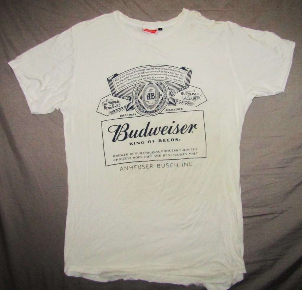 White Budweiser Beer T-Shirt