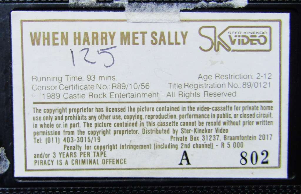 When Harry Met Sally - Billy Crystal - Movie VHS Tape (1989)