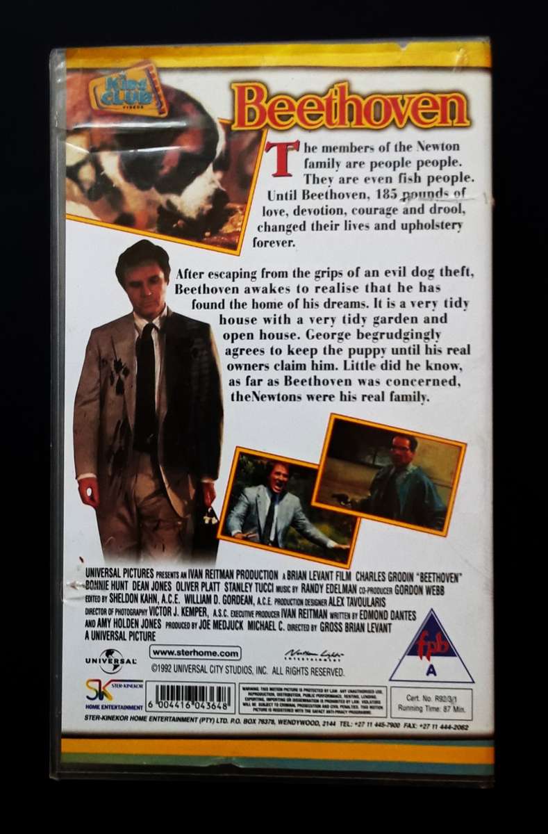 Beethoven - Kids Club Movie VHS Tape (1992)