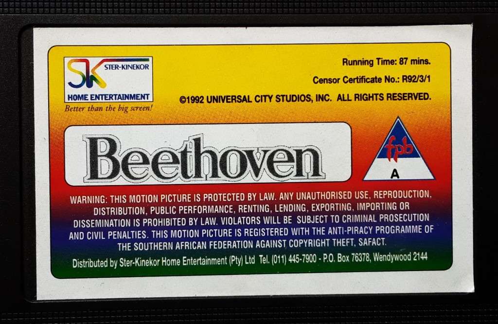 Beethoven - Kids Club Movie VHS Tape (1992)