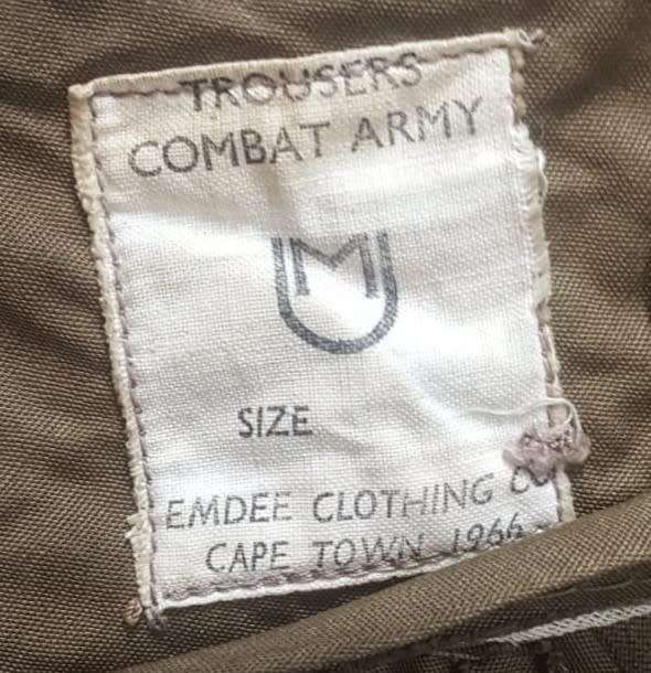 1966 SADF Signals Unit Army Combat Bunny Jacket and Trousers