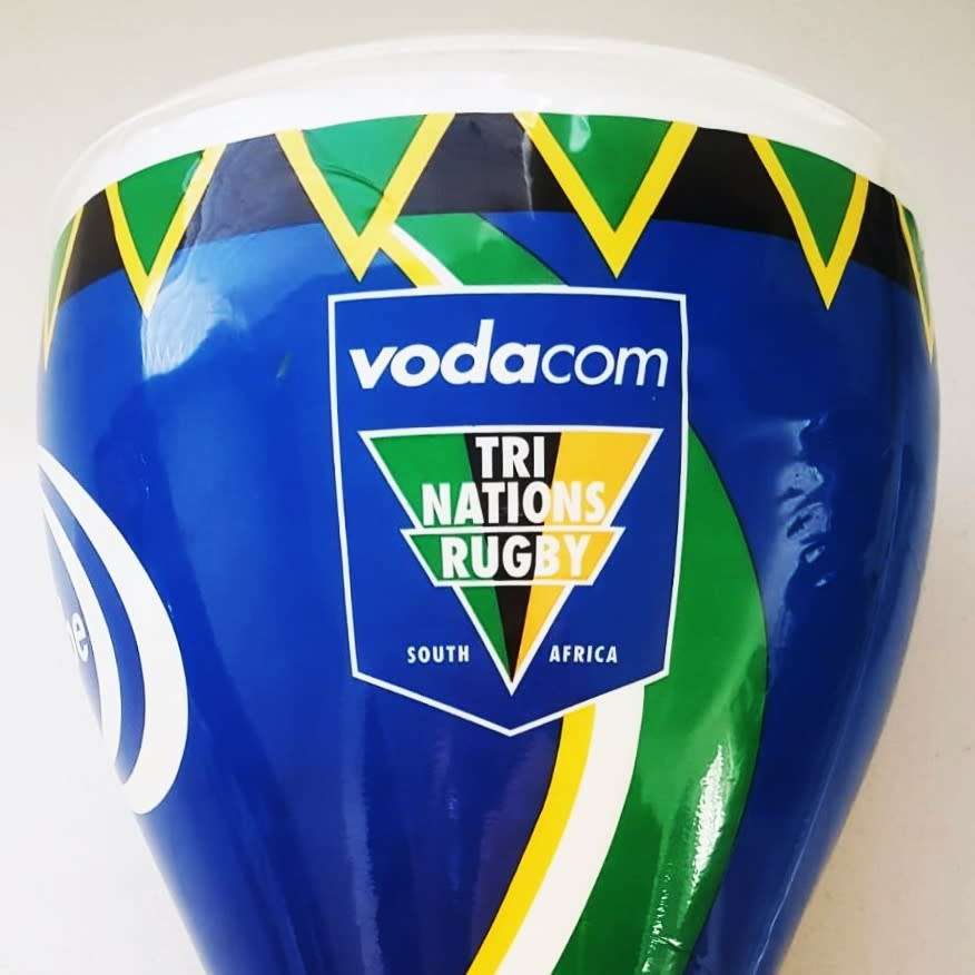 Old Tri Nations Springbok Rugby Drum