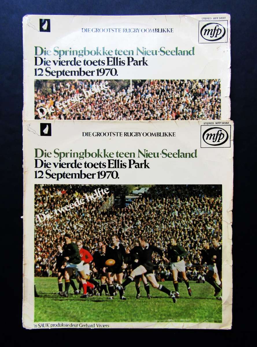 1970 Springbokke vs Nieu-Seeland 4de Toets - 1ste en 2de Helfte Rugby LP Plate