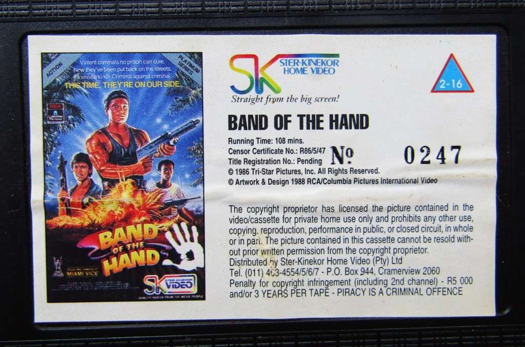 Band of the Hand - Stephen Lang - Action Movie VHS Tape (1988)