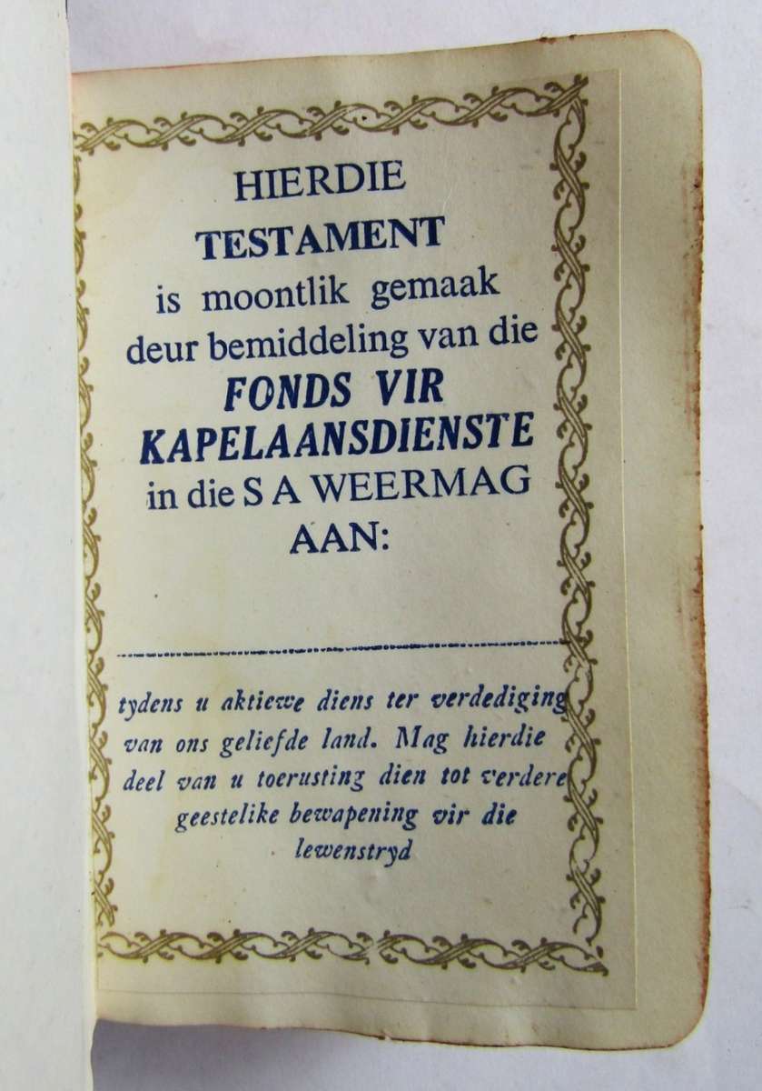 1979 SADF Afrikaans Pocket Bible
