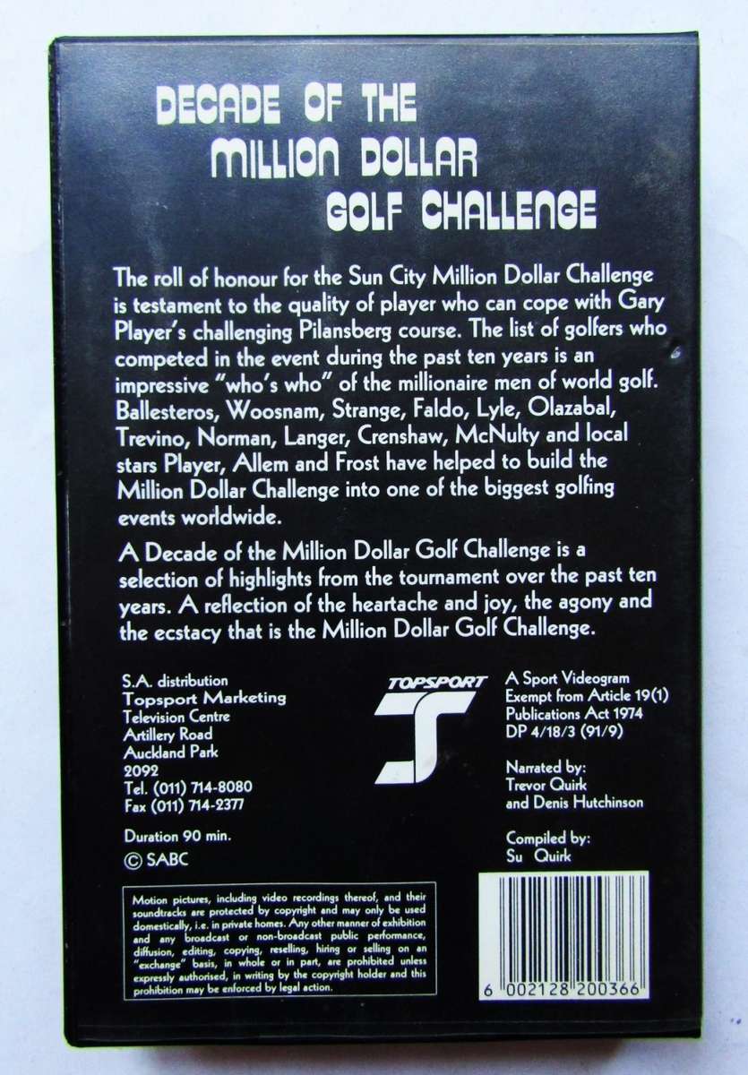 Decade of the Million Dollar Golf Challenge - VHS Video Tape (1991)
