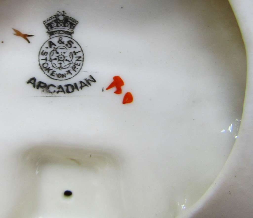 Early 1900`s Arcadian Alnwick Figure Crested China