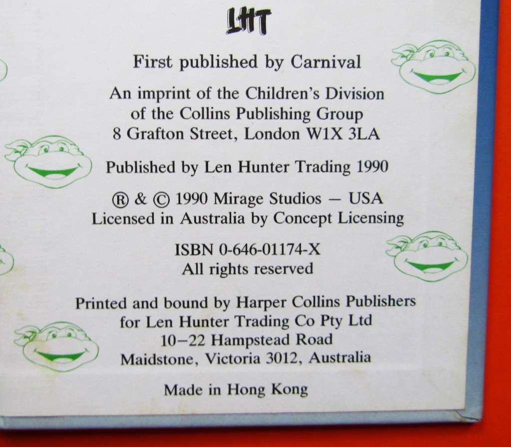 1990 Teenage Mutant Ninja Turtles - Hardcover Book