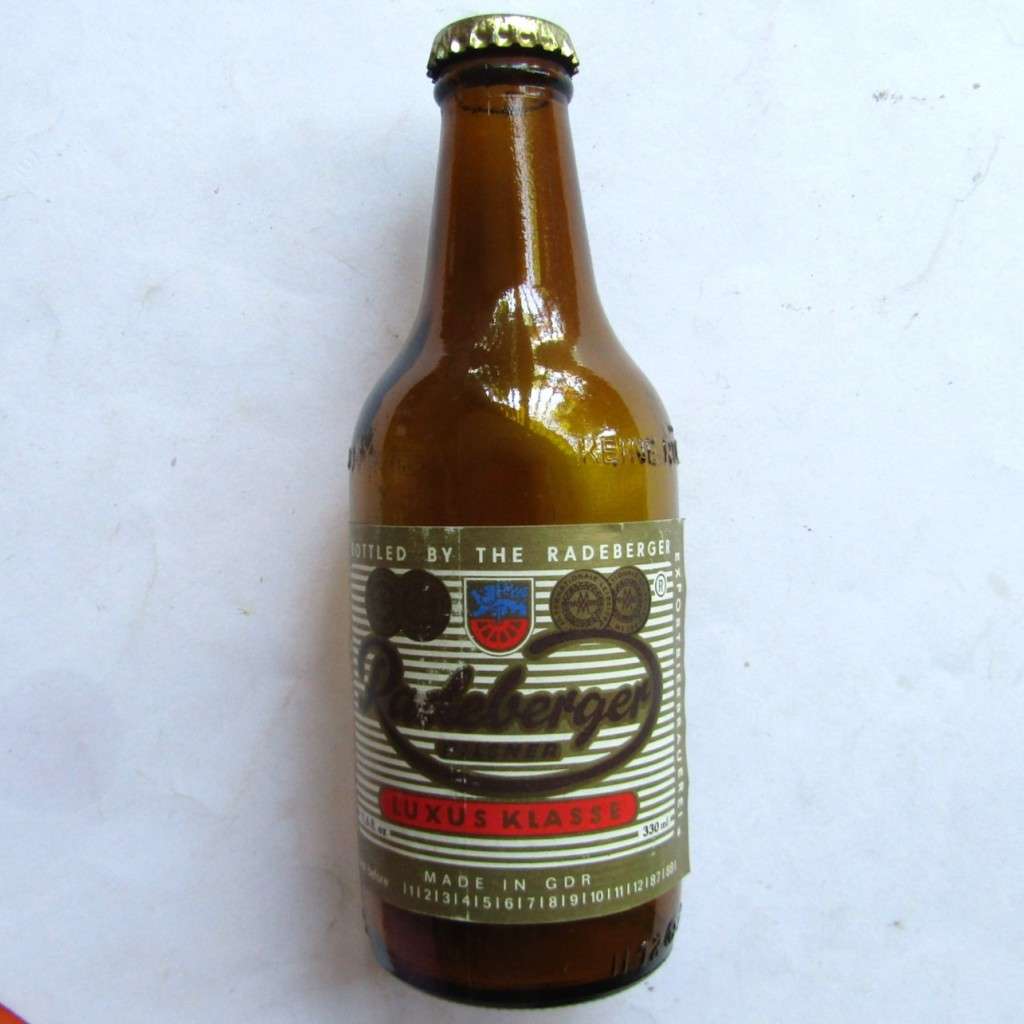 Old German GDR Radeberger 330ml Beer Bottle with Cap