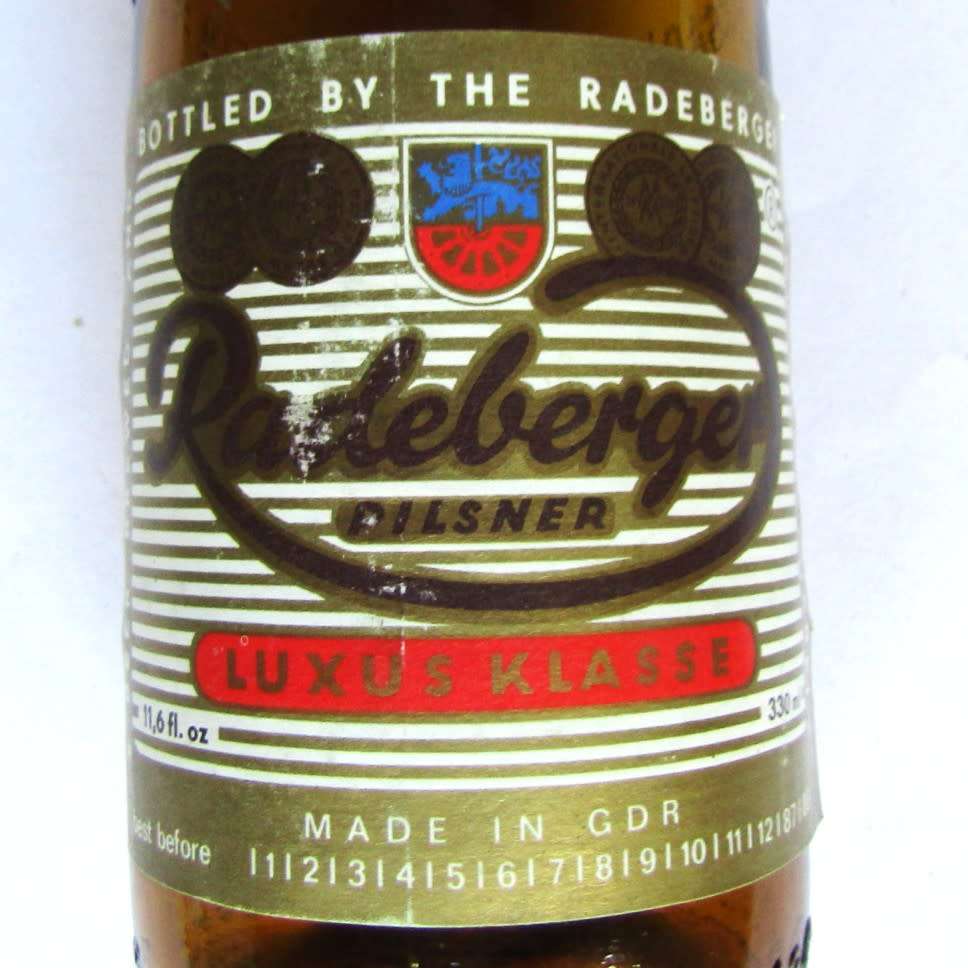 Old German GDR Radeberger 330ml Beer Bottle with Cap