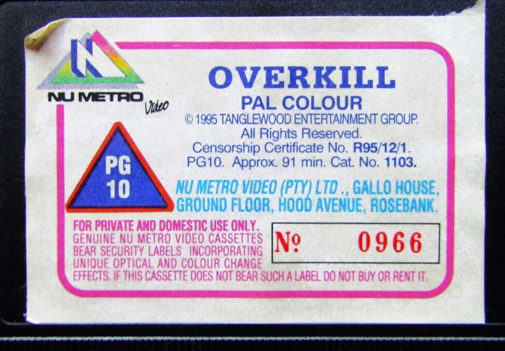 Overkill - Aaron Norris - Movie VHS Tape (1995)