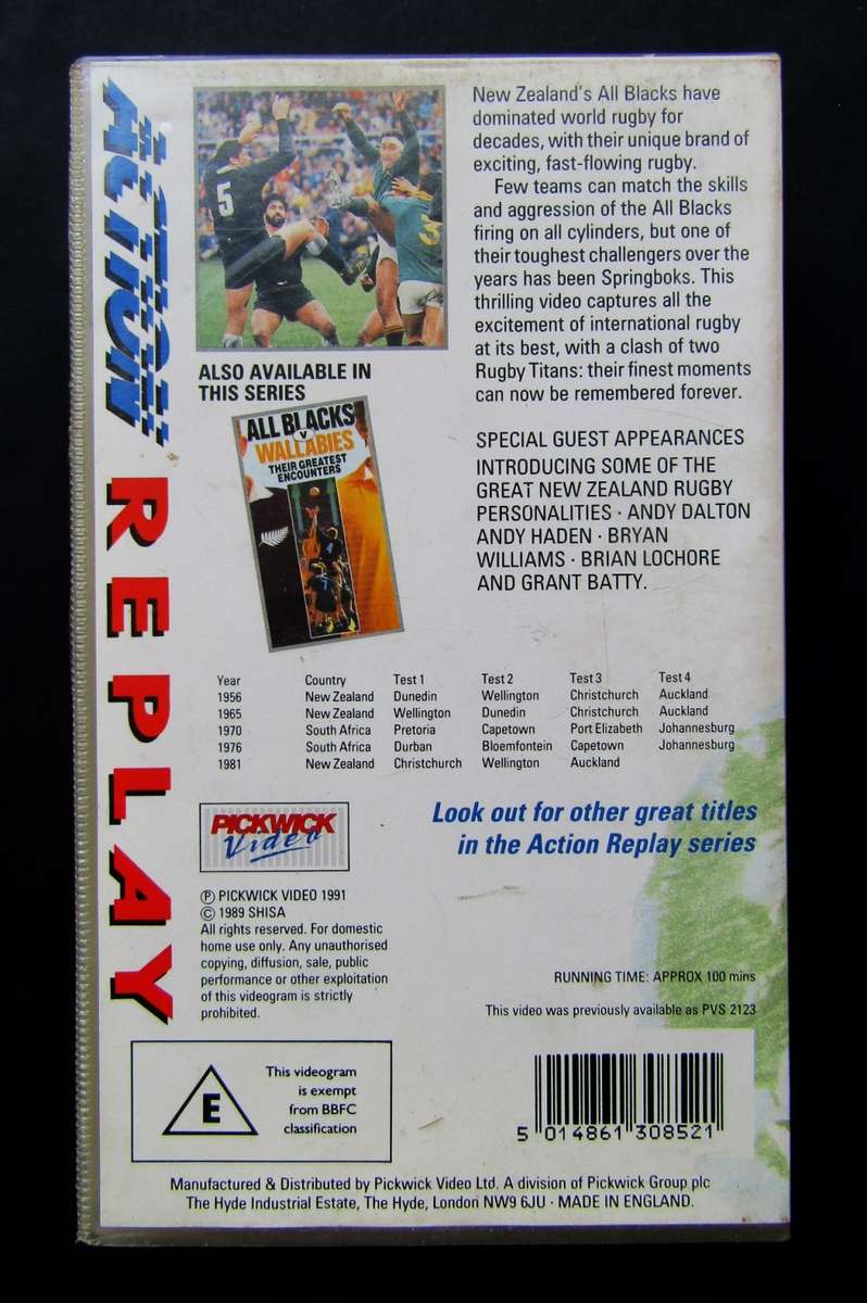 All Blacks vs Springboks - Rugby VHS Video Tape (1991)
